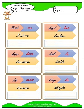 ü sesi Çalışma Sayfaları